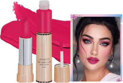 DARVING mattes lipstick 2 in 1 weightless formula| Luxurious texture(PINK, 8 g)