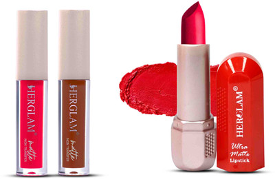 herglam Long-Lasting Lipstick Combo – Pink & Brown Dual Shades(Multicolor, 10 ml)