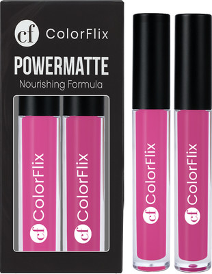 ColorFlix Set of 2 Powermatte Liquid Lipsticks – Smudge Proof & Long Lasting(Grind On Me, Bare Bloom, 10 ml)