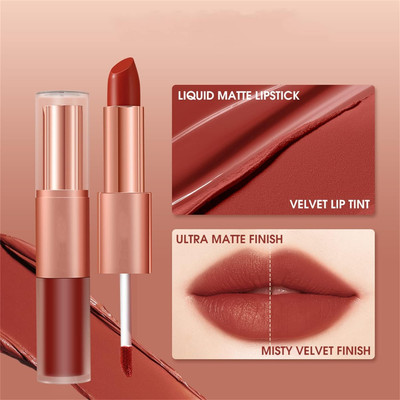 Amaryllis HD Matte 2-in-1 Lip Gloss & Waterproof Lipstick(RED, 6 ml)