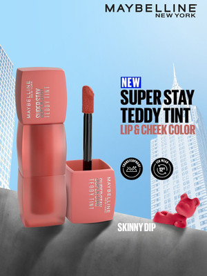 MAYBELLINE NEW YORK Superstay Teddy Tint - Lip and Cheek Color | Skinny Dip(Skinny Dip, 5 ml)