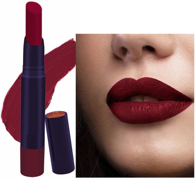 Jiwoo Lip Lock Full-Pigmented Matte Lipstick(MAROON, 16 ml)