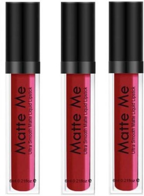 VEDZMe Matte Me ultra smooth liquid lipstick (Red, 6 ml) (Pack of 3)(red, 18 ml)