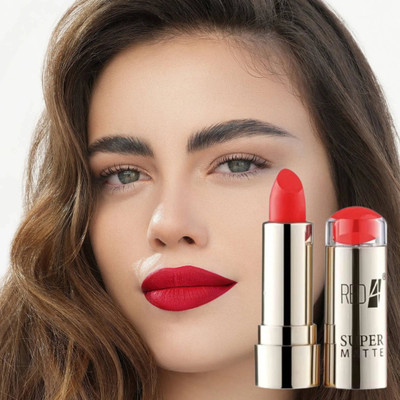 RED4 Nice super matte red lipstick It helps to lock in moisture(Red Colour, 5 ml)