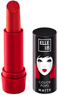 ELLE 18 Color Pops Matte Lipstick, Selfie Red, Moisturising, Infused with Jojoba Oil(Selfie Red, 4.3 g)