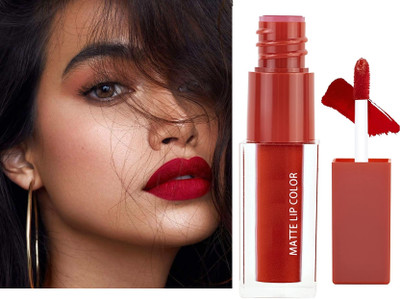 Yuency Liquid non tranfer waterproof dark red lipstick(red, 3 ml)