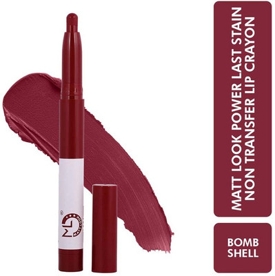 MATTLOOK Power Last Lip Stain Crayon Rich Color, non Transfer Lipstick(Bomb-Shell, 1.3 g)