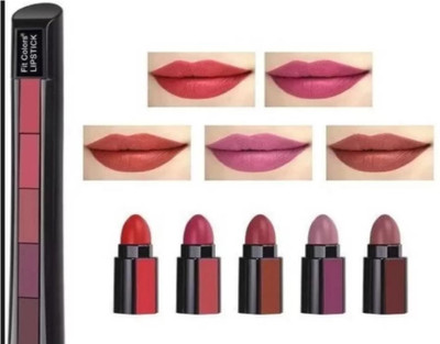 YELGO 5-in-1Lipstick 7.5gm| Five Shades In One| Long Lasting, Matte Finish|(Multicolor, 5 ml)