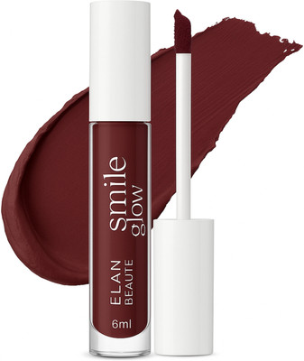 Elan beaute Smile Glow Matte Liquid Lipstick Red | Waterproof | Long Lasting(Maroon, 6 ml)