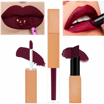 MYEONG 2 in 1 Ultra Pigmented Creamy Respberry Non Transfer Smudge Proof Lipstick(Deep Respberry, 7 g)