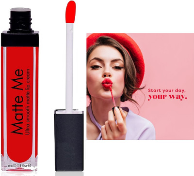 Arcanuy Liquid Matte Non Transfer for long lasting and smudge proof(red, 6 ml)