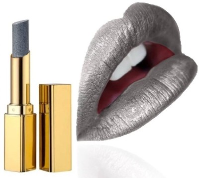 BLUEMERMAID HIGH PIGMENT SHIMMER SHINY CREAMY MATTE GREY COLOR LIPSTICK(SILVER, 3.6 g)