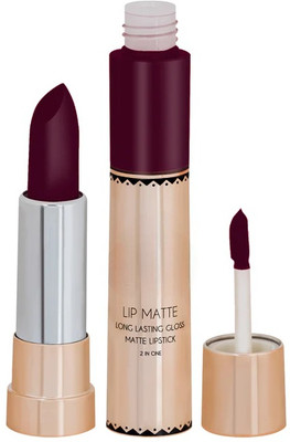 Arcanuy MATTE FINISH LIQUID AND CRAYON LIPSTICK WATER PROOF AND SMUDGE PROOF(WINE, 8 g)