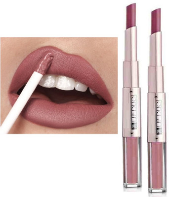 tanvi27 2-in-1 Duo Light Pink Liquid Lipstick with Matte Finish and Moisturizing Combo(DULL PINK, 6 g)