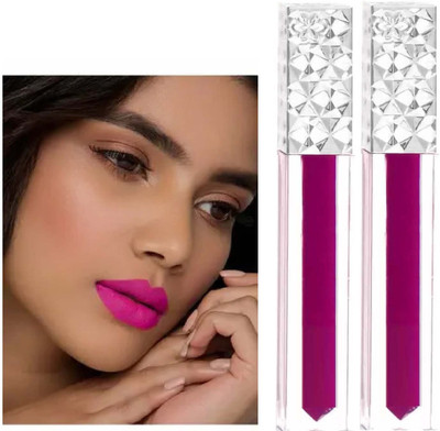 Latixmat Pack Of 2 Lips Lipstick Transfer Proof with Velvety Texture Lightweight(Deep Pink, 10 ml)