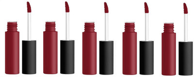 Luipui LANG LASTING MAROON LIPSTICK MATTE LIQUID LIPSTICK PACK OF 5(Maroon, 30 g)