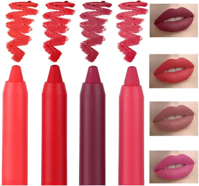 DARVING Waterproof & Long Lasting Creamy Matte Crayon Pencil Lipstick(MULTI COLOR, 10.8 ml)