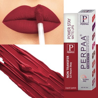 Perpaa Power stay Non-sticky & Long lasting Matte liquid lipstick , shade no 22(Apple Red, 5 ml)