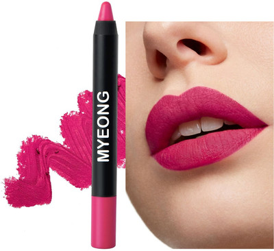 MYEONG Heated Pink Highly Pigmented Full Coverage Pencil Lipstick Girl And Women(Heated Pink, 3.5 g)