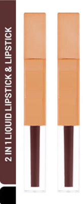Luipui 2 IN 1 MATTE LIPSTICK, FULL COVERAGE,SMOOTH FINISH FOR MATTE LOOK PACK OF 2(CROWN OF THORNS - 311, 12 ml)