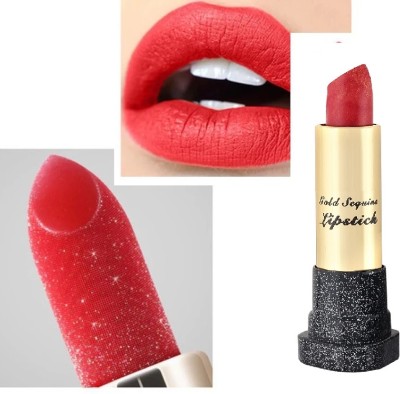 DARVING Glitter Hot Red Lipstick super shine(RED, 3.6 g)