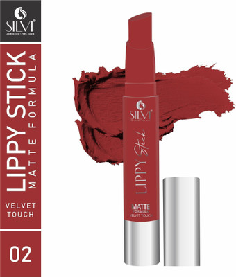 SILVI Lippy Stick Smudgeproof Lip Crayon|Non-Drying & Transferproof|Highly Pigmented(ScareLet Red, 2.5 g)