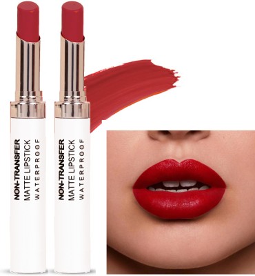 GABBU Combo Non Transfer Matte Water Proof Smooth Lipstick Pure red(Pure red, 7.6 g)