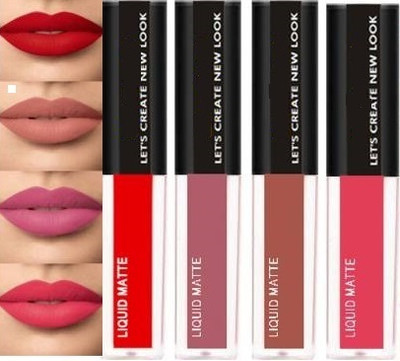 Yelfo Liquid Red Edition Lipsticks Combo Pack of 4 pc(multicolour, 16 ml)