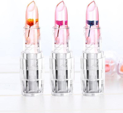 asija makeovers Crystal Lipstick Jelly Flower Transparent Color Changing ( pack of 3 )(MULTICOLOR, 3.6 g)