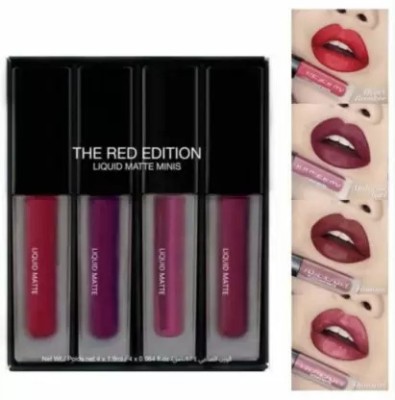 MR. HUDA Premium Super Quality Matte Mini Red edition Liquid Lipstick(Multicolor, 16 ml)