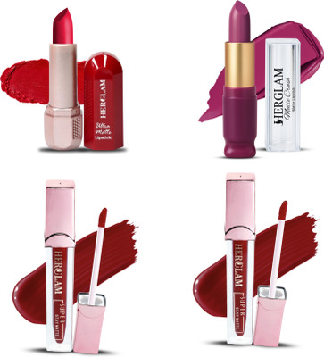 herglam Ultra Matte Liquid Lipstick & Waterproof Eye Liner(Multicolor, 10 ml)