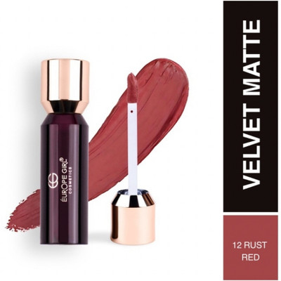 Europe Girl Velvet Matte Liquid Lipstick - 3.5 g - Rust Red 12(Rust Red, 3.5 g)