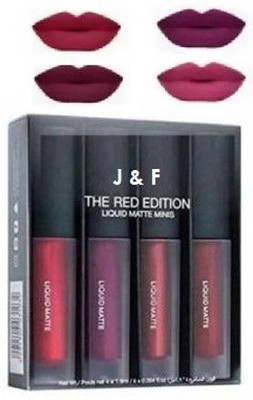 J & F Hinshitshu Long Lasting Red Edition 4 in 1 Liquid Lipstick(Multicolor, 20 ml)