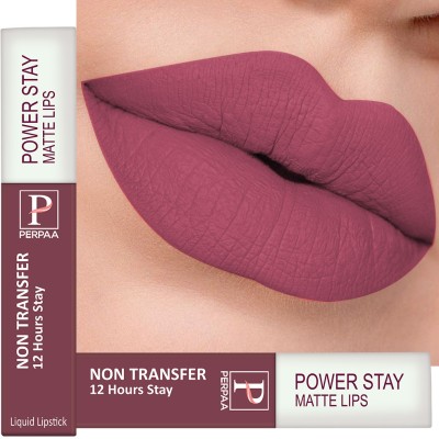 Perpaa Power stay Liquid Matte Lipstick for women long hour stay(Mauve, 5 ml)