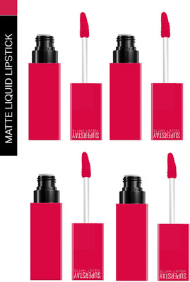 Luipui PREMIUM MATTE NON-DRYING & SMUDGE PROOF MATTE LIPSTICK PACK OF 4(HOT PINK 04, 24 ml)