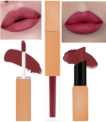 YAWI 2-in-1 Liquid Lipstick| Transfer-proof & 12hrs long stay Formula(Soft PInk, 7 ml)