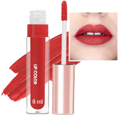 MYEONG Matte Brick Red Color Liquid Lipstick Transferproof High Impact Lipstick(Brick Red, 6 ml)