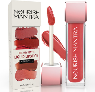 Nourish Mantra Smudge Proof Long Lasting Creamy Matte Liquid Lipstick With SPF 15(Ishq Wala Red, 3.5 ml)