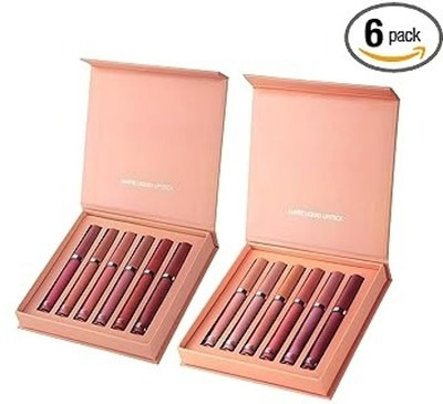 GURIYA Velvet Matte Lipstick Set of 6 – Waterproof & Non-Stick (Set A + Set B)(MULTICOLOR, 200 g)