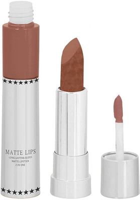 THTC Lip Duo 2 In 1 Lipstick Matte Finish - 09(BROWN, 8 ml)