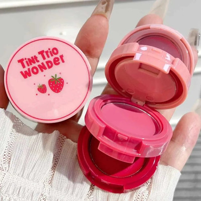 BLUEMERMAID 3 in 1 Tint Trio Wonder Lip & Cheek Tint Cream Formula(MULTI COLOR)