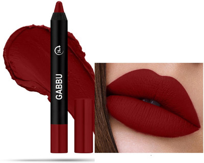 GABBU Matte Lip Crayon Velvet Soft|Long Lasting|Non-Transfer|24h Super Stay(Deep Maroon, 3.5 g)