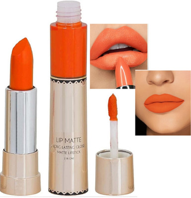 Arcanuy MATTE WITH CRAYON & LIQUID LIPSTICK BEST LIPSTICK LONG LASTING(ORANGE, 8 g)