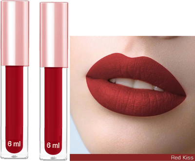 ADJD Combo Velvet Non tansfer Smudge Proof Longlasting liquid Matte Lipstick Hot red(Hot red, 12 ml)