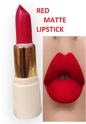 Luipui red matte finish lipstick pack of 1 long lasting and awesome(red, 6 g)