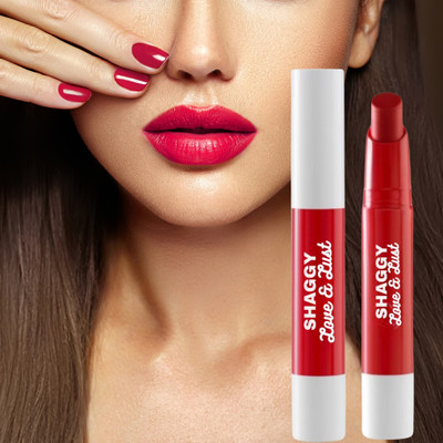 SHAGGY Long Lasting waterproof Crayon Lipstick Matte Finish red Lip Crayon(3.5 gm)(red, 3.5 g)