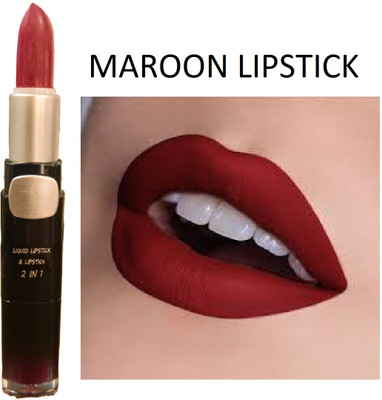 Luipui best awesome 2 in 1 matte finish lipstick pack of 1(maroon, 6 g)