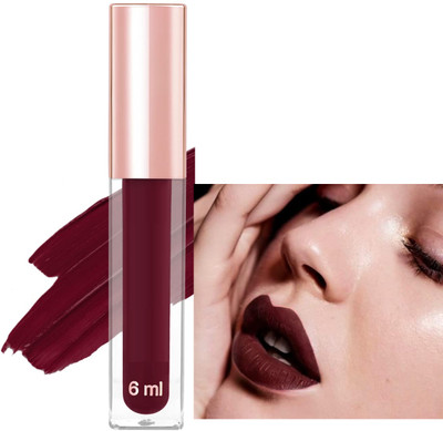 ADJD Velvet Non tansfer Smudge Proof Longlasting liquid Matte Maroon(Maroon, 6 ml)
