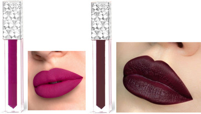 ADJD Non Transfer Smudge Proof Longlasting liquid Matte Lipstick Magenta&Rich maroon(MULTICOLOR, 10 ml)