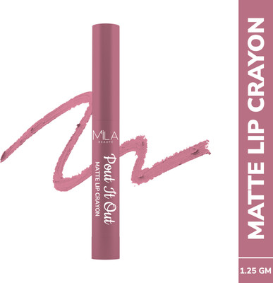 MILA BEAUTÉ Pout It Out Matte Lip Crayon Lipstick Lightweight Soft Matte Finish(109 Merida, 1.25 g)